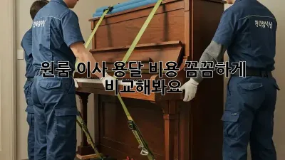 원룸 이사 용달, 비용 꼼꼼하게 비교해봐요!